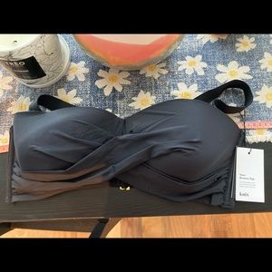 Knix Riviera Wrap Bikini top in black. XXL. BNWT.